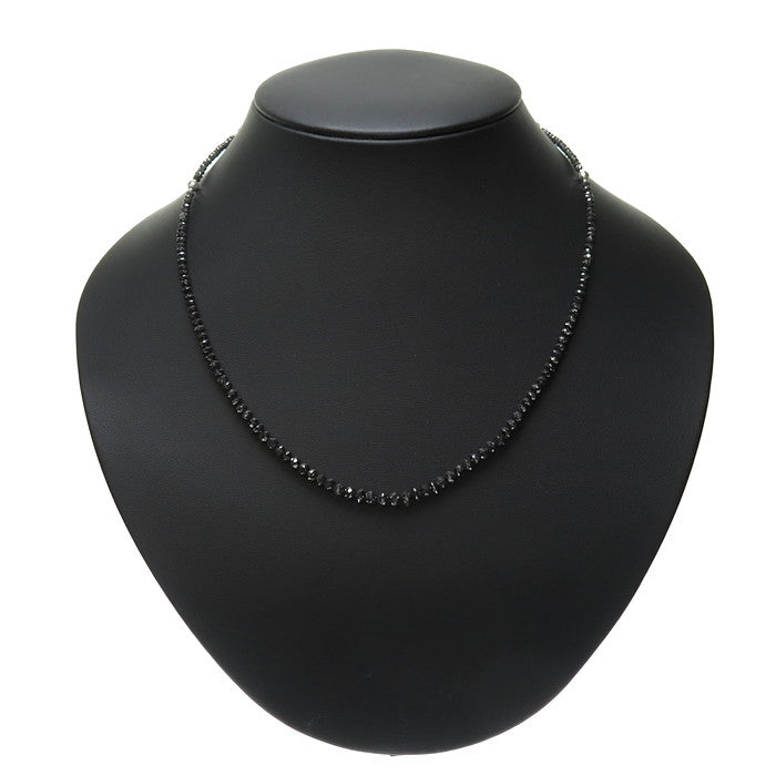 マグネット入り ブラックダイヤモンド 計30.00ct ネックレス K18WG 