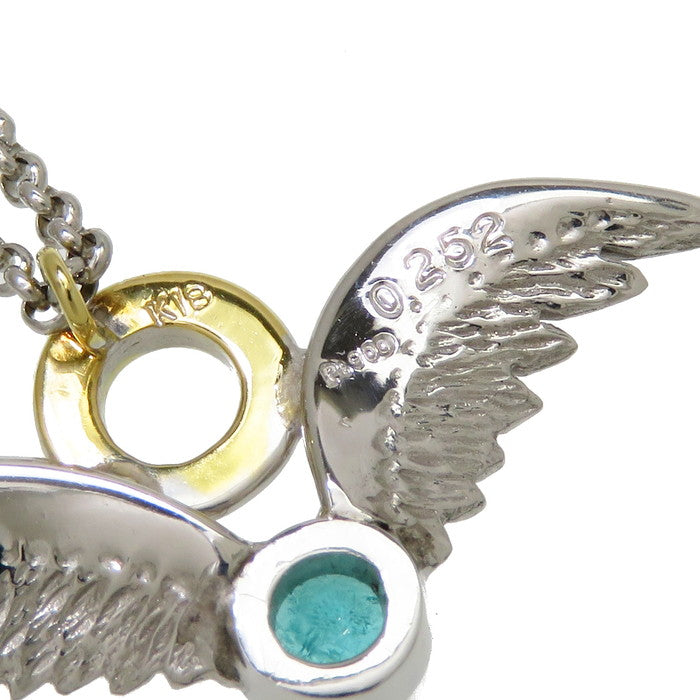 K18WGパライバトルマリン　トップ➕Pt850 スクリューチェーン K18WGパライバトルマリン トップ➕Pt850 スクリューチェーン