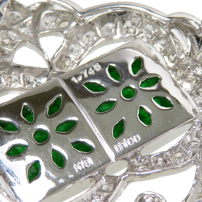 ブローチ兼用 翡翠 1.746ct ダイヤモンド 計1.00ct ペンダントトップ