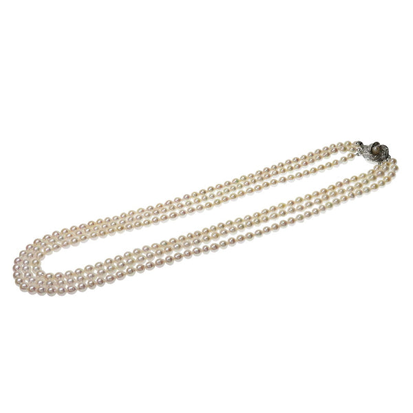 3連 アコヤ真珠 4.4～4.5mm ネックレス シルバー 39.1g 40cm レディース
【中古】【真子質店】【NN】




【KTY】