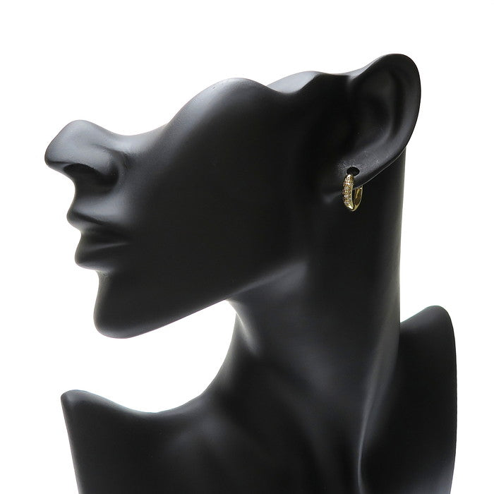 フープ ダイヤモンド 計0.15×2ct ピアス K18ゴールド 18金 3.4g 