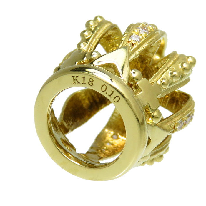 K18 ダイヤモンドリング 0.10ct 王冠 【公式通販】
