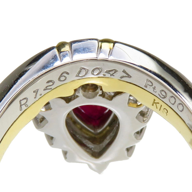 K18/Pt900 ルビー・ダイヤモンド 指輪 品番r21-13