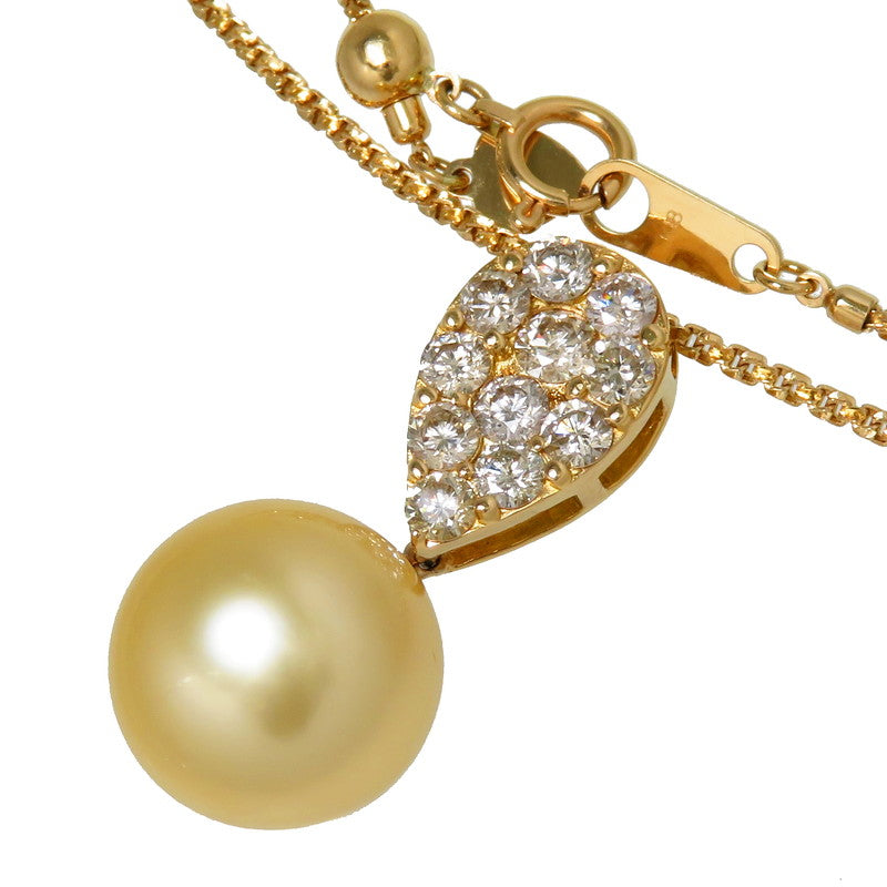 白蝶真珠(ゴールデンパール) 12.4mm ダイヤモンド 計1.00ct ネックレス