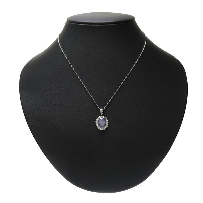 スターサファイア 5.62ct ダイヤモンド 計0.39ct ペンダントトップ  