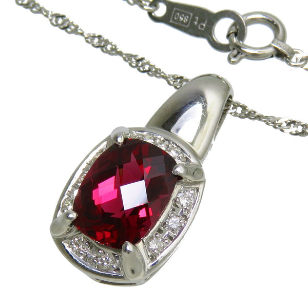 ガーネット10,88カラットネックレスpt850 ロードライトガーネット 2.62ct ダイヤモンド 計0.10ct ネックレス
