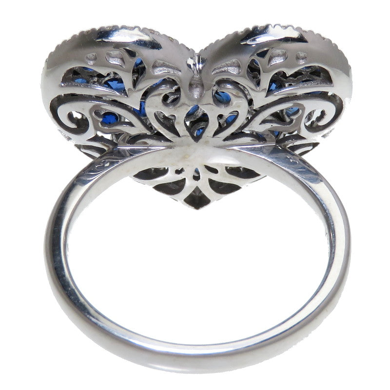 美品『USED』 K18ホワイトゴールド ハートデザインリング リング・指輪 ダイヤモンド 0.02ct 2.3g 11号レディース