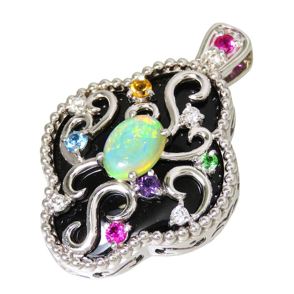 K18 WGネックレス 天然ルビー 天然ピンクサファイア 鑑別書付