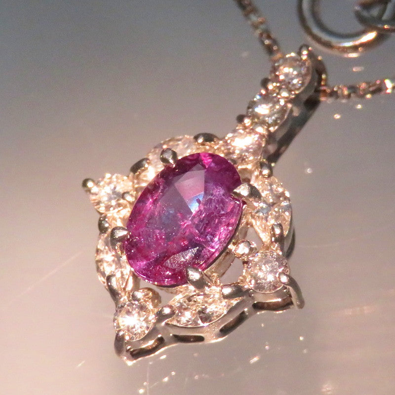 アレキサンドライト 0.63ct ダイヤモンド 計0.34ct ネックレス Pt900 ...