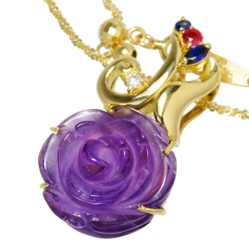 花/フラワーモチーフ アメジスト 13.50ct ダイヤモンド 計0.03ct ネックレス K18ゴールド 18金 10.8g 46cm レディース
【中古】【真子質店】【NN】




【YIY】