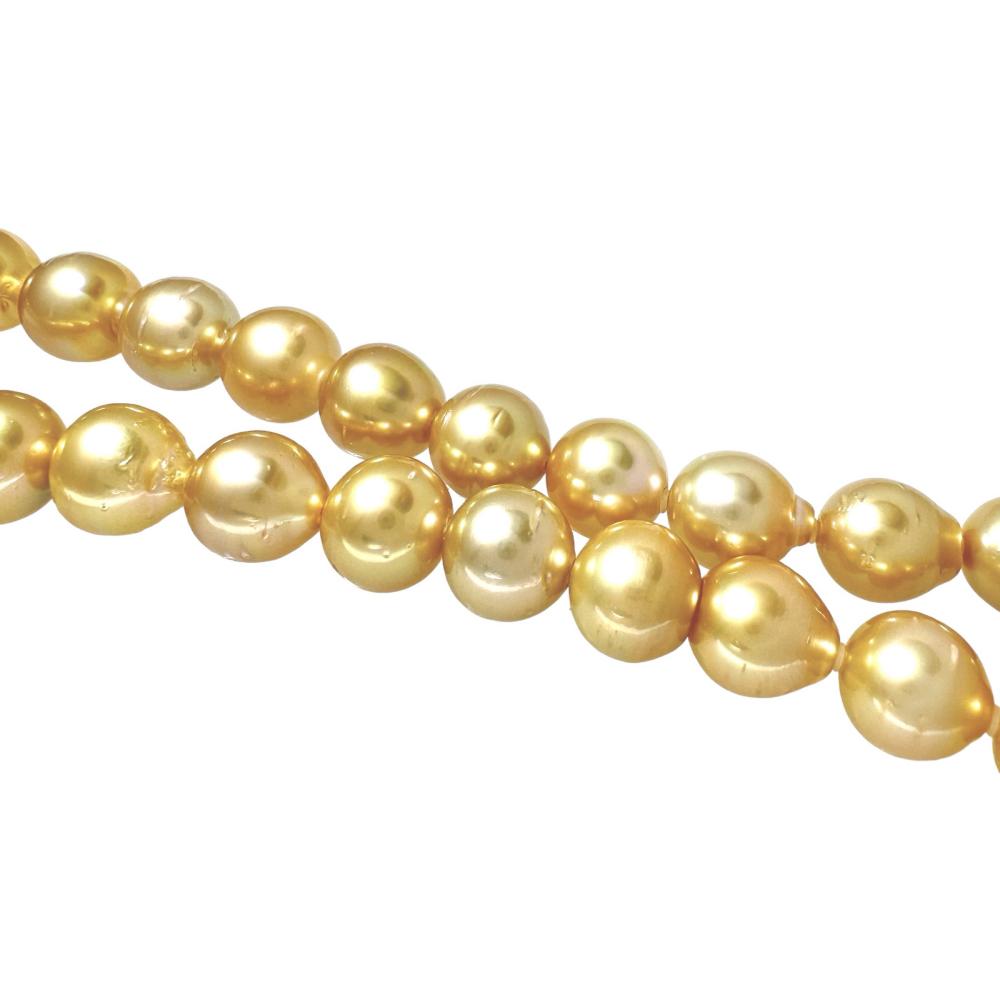 南洋ゴールデンパール/南洋真珠10.0〜13.8mm ネックレス シルバー 80.2 
