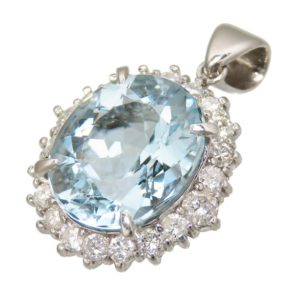 アクアマリン 5.67ct ダイヤモンド 計0.80ct ペンダントトップ Pt900
