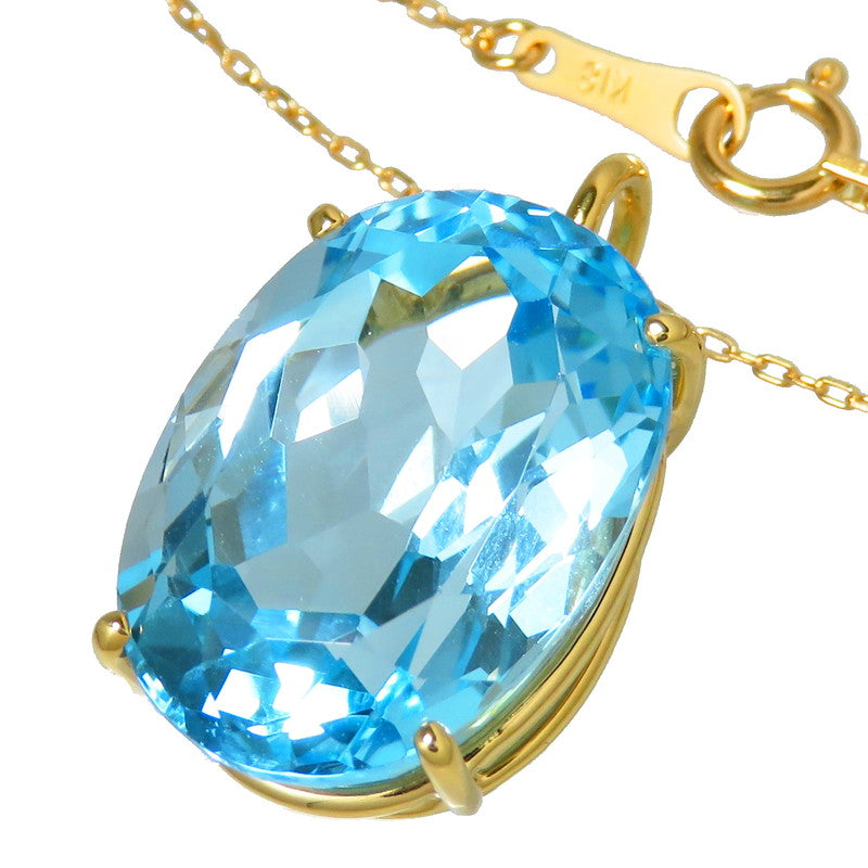 ブルートパーズ 18.15ct ネックレス K18ゴールド 18金 6.4g 45cm 