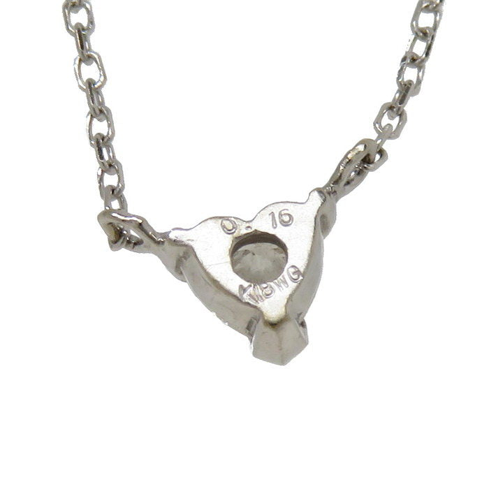 ハート 一粒ジュエリー ダイヤモンド 0.16ct ネックレス K18WGホワイト 