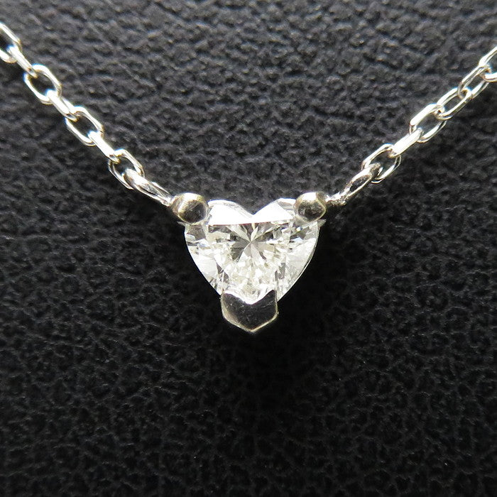ハート 一粒ジュエリー ダイヤモンド 0.16ct ネックレス K18WGホワイト 