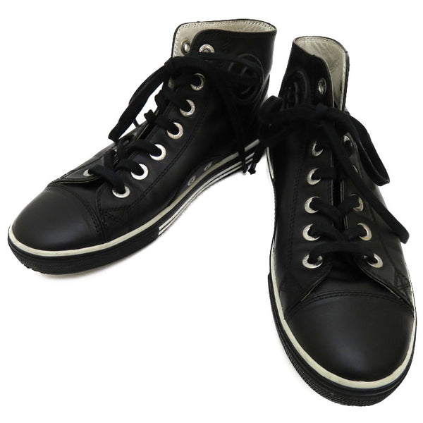 CHANEL シャネル ココマーク マトラッセ レザー ハイカットスニーカー CHANEL/シャネル】 ココマーク ハイカット スニーカー レザー ブラック