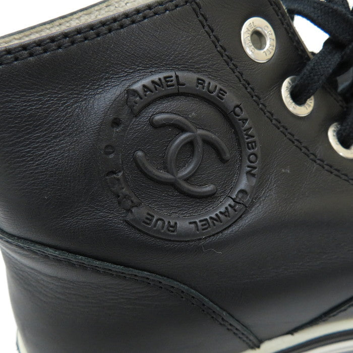 CHANEL/シャネル】 ココマーク ハイカット スニーカー レザー ブラック