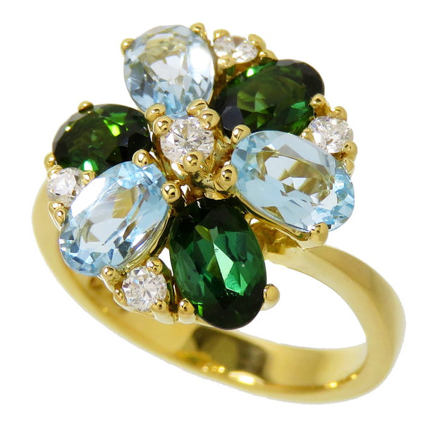 12号 花/フラワー グリーン トルマリン ブルー トパーズ ダイヤモンド 計0.20ct リング・指輪 K18ゴールド 18金 6.0g レディース
【中古】【真子質店】




【MaDI】