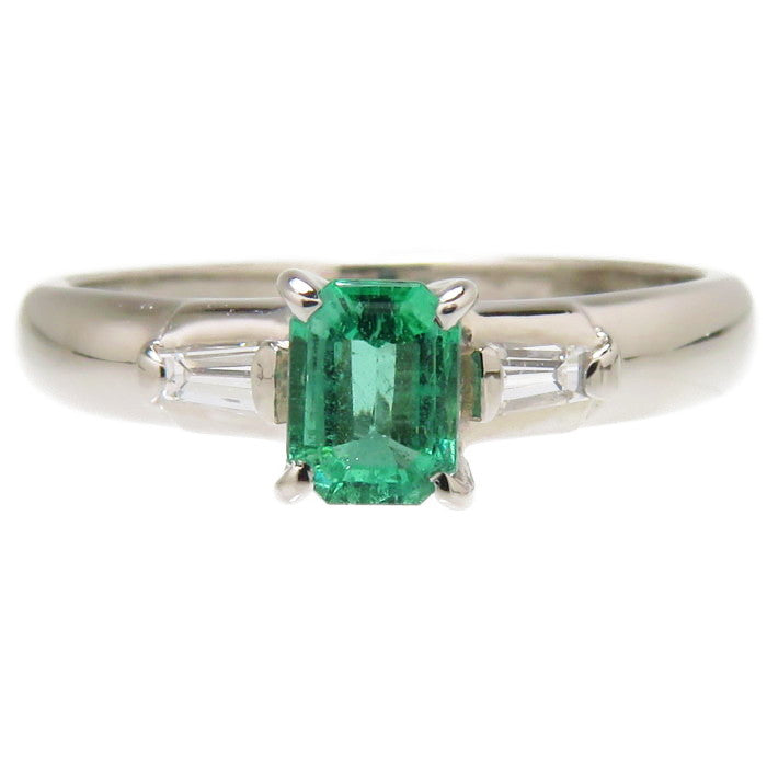 11号 エメラルド 0.27ct ダイヤモンド 計0.10ct リング・指輪 Pt850 