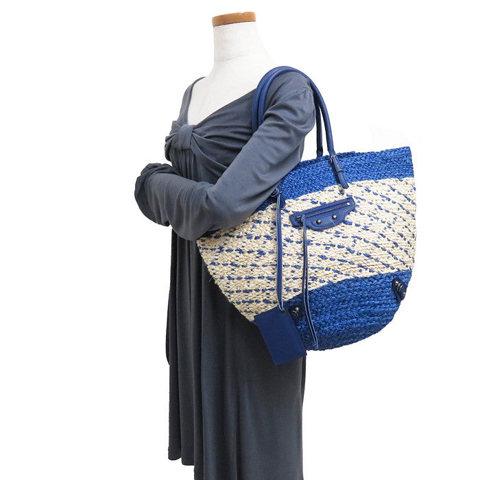 BALENCIAGA/バレンシアガ】 286370 かご ハンドバッグ ラフィア/レザー