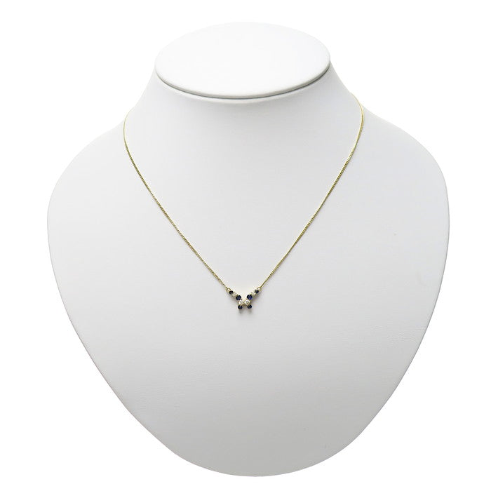 蝶/バタフライ サファイア 計0.35ct ダイヤモンド 計0.20ct ネックレス 