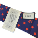 GUCCI/グッチ】 ポルカドット＆ダブルG シルク ネックボウ 623140