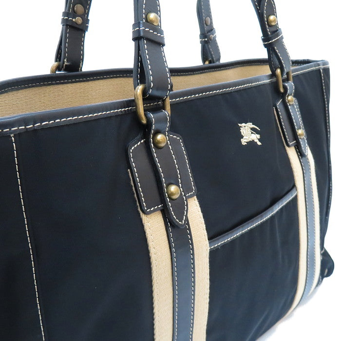 BURBERRY BLUE LABEL/バーバリーブルーレーベル】 トートバッグ ナイロン/レザー ブラック/ベージュ ユニセックス【中古 –  真子質店 PawnShopMAKO