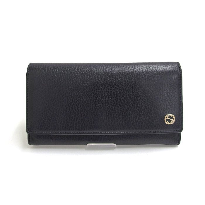 【GUCCI/グッチ】 インターロッキングG 449279・496334 長財布 レザー ブラック ユニセックス【中古】【真子質店】, 【IMoD】