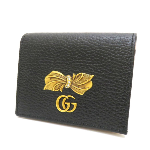 GUCCI/グッチ】 GGマーモント 524289 リボン 二つ折り財布/ボウレザー