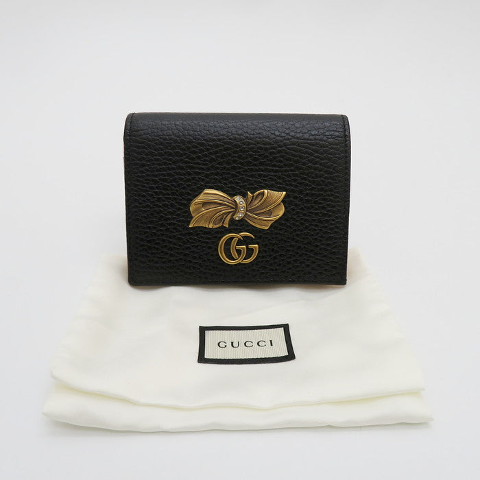 GUCCI/グッチ】 GGマーモント 524289 リボン 二つ折り財布/ボウレザー ブラック×ピンク レディース【中古】【真子質店】【G –  真子質店 PawnShopMAKO