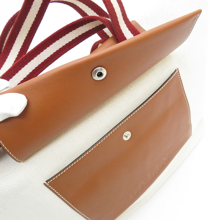 BALLY/バリー】 トートバッグ キャンバス/レザー アイボリー ユニ