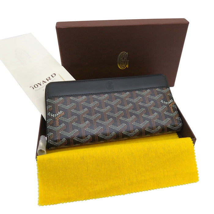 GOYARD/ゴヤール】 マティニョン ジップGM ヘリンボーン柄 長財布 コーティングキャンバス/牛革 ブラック ユニセックス【中古】【 –  真子質店 PawnShopMAKO