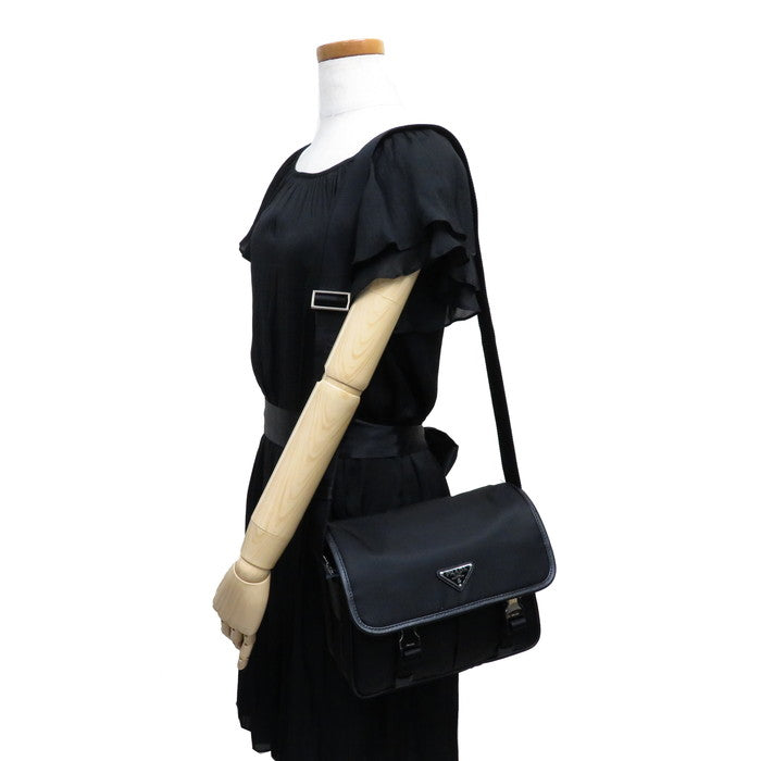 PRADA/プラダ】 2VD769 ショルダーバッグ ナイロン/レザー ブラック 