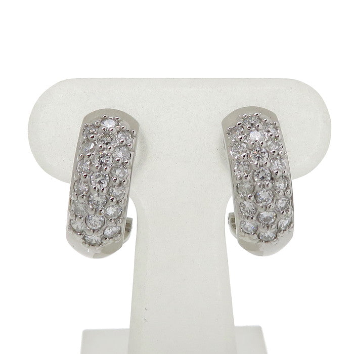 ダイヤモンドピアスk18WG ホワイトゴールド0.5×2ct 18金