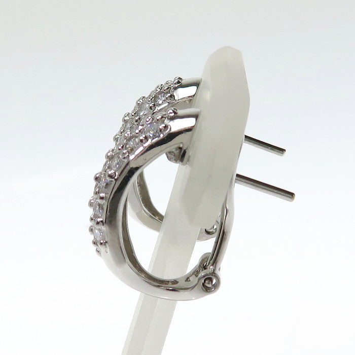 ダイヤモンドピアスk18WG ホワイトゴールド0.5×2ct 18金
