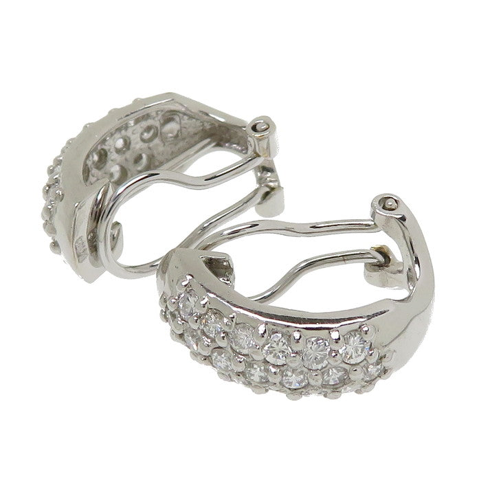 ダイヤモンドピアスk18WG ホワイトゴールド0.5×2ct 18金