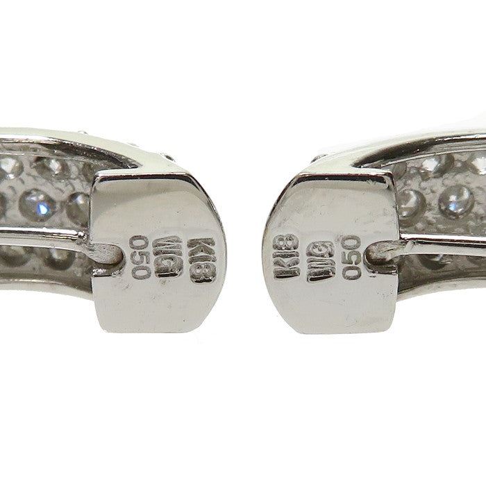 ダイヤモンドピアスk18WG ホワイトゴールド0.5×2ct 18金