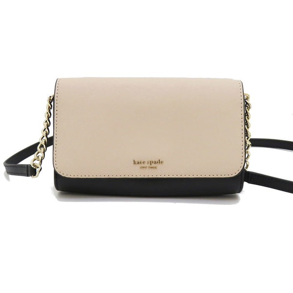 【Kate Spade/ケイトスペード】 ショルダーバッグ レザー ピンクベージュ/ブラック レディース【中古】【真子質店】, 【YY】