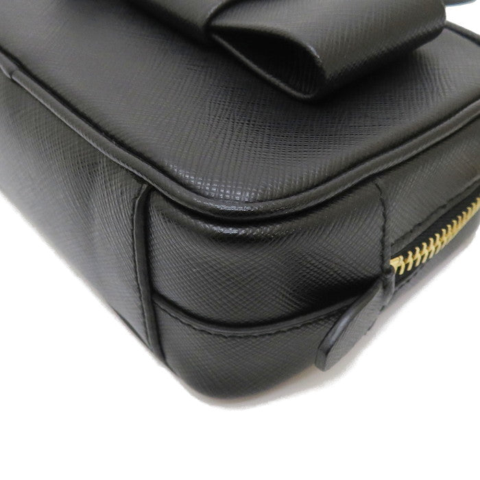 美品】PRADA リボンサフィアーノフィオッコ ブラック
