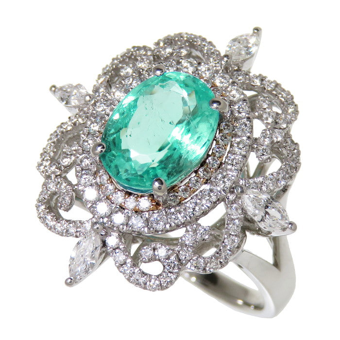 ★★最終特価品 12号 透かしデザイン パライバトルマリン 2.10ct ダイヤモンド 計0.85ct リング・指輪 Pt900プラチナ/K18PGピンクゴールド 18金 8.9g レディース
【中古】【真子質店】




【DDxx】