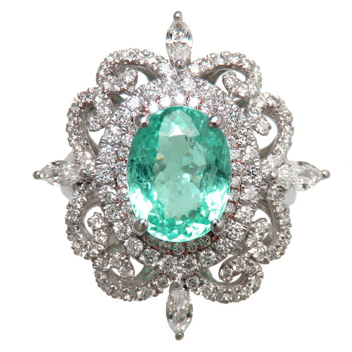 ★★最終特価品 12号 透かしデザイン パライバトルマリン 2.10ct ダイヤモンド 計0.85ct リング・指輪 Pt900プラチナ/K18PGピンクゴールド 18金 8.9g レディース
【中古】【真子質店】




【DDxx】