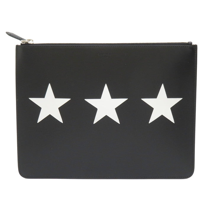 黒 レザー クラッチバッグ 星 モチーフ Givenchy/ジバンシー】 C.SLG-ZIPPED POUCH L BK06072771 星/スター