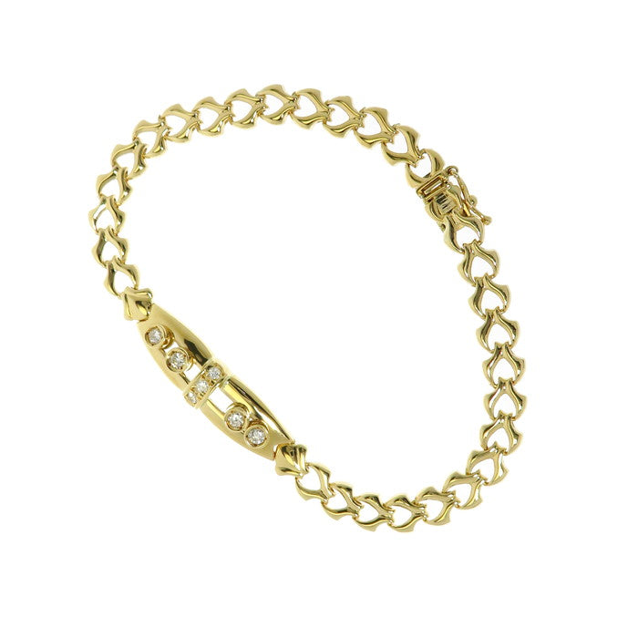 ダイヤモンド（可動式） 計0.31ct ブレスレット K18ゴールド 18金 13.0