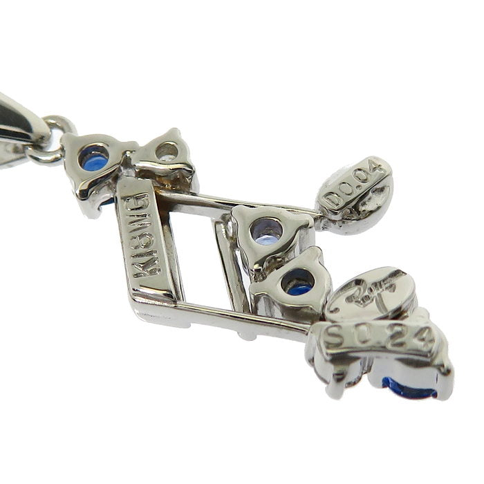 最終特価品 音符モチーフ サファイヤ 計0.24ct ダイヤモンド 計0.04ct 
