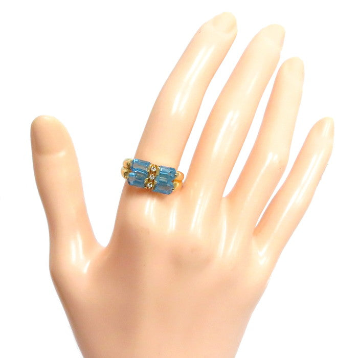最終特価品 11.5号 ブルートパーズ ダイヤモンド 計0.03ct リング 