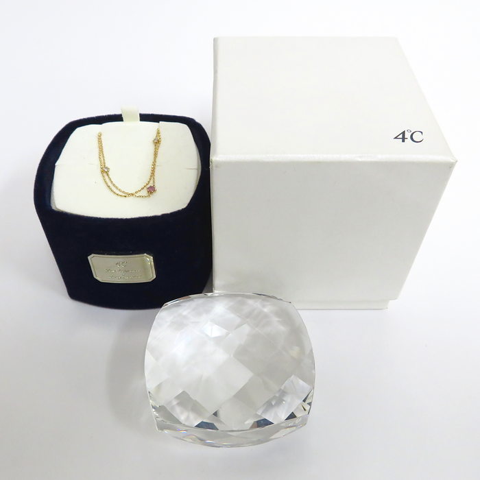 18金　ブレスレット　トルマリン　タイヤック風 4℃/ヨンドシー】 ピンクトルマリン ダイヤモンド ブレスレット