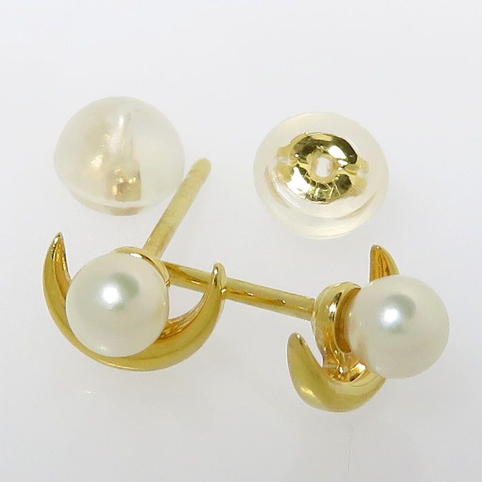 【MIKIMOTO/ミキモト】 ベビーパール約3.7ｍｍ ピアス K18ゴールド 18金 1.2g レディース, 【中古】【真子質店】, 【Yx】