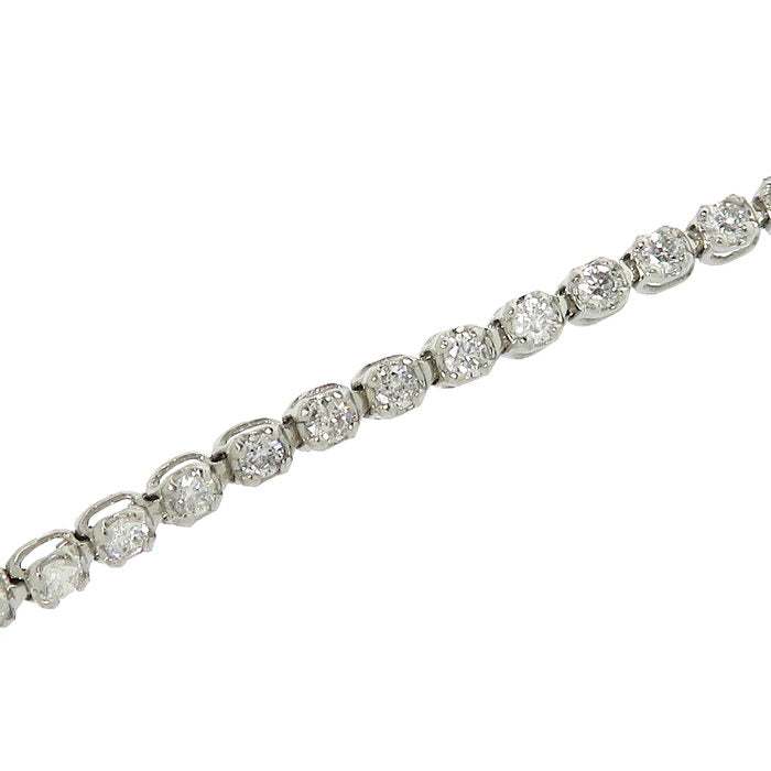 ダイヤモンド 1.00ct ブレスレット Pt850プラチナ 3.1g 16.5cm