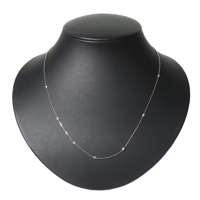 ステーション ダイヤモンド 計0.16ct ネックレス K18WGホワイト 