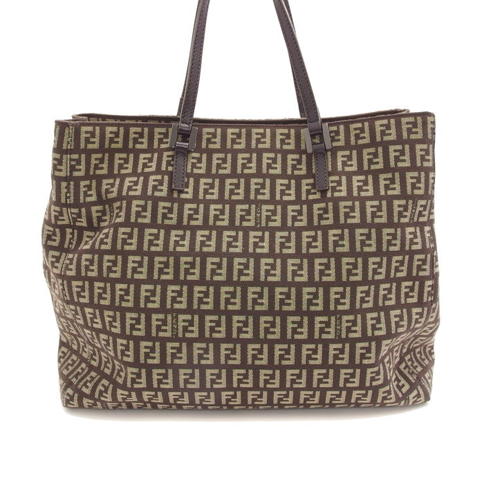 フェンディ FENDI ズッキーノ ブラウン カーキ キャンバス レザー ミニ